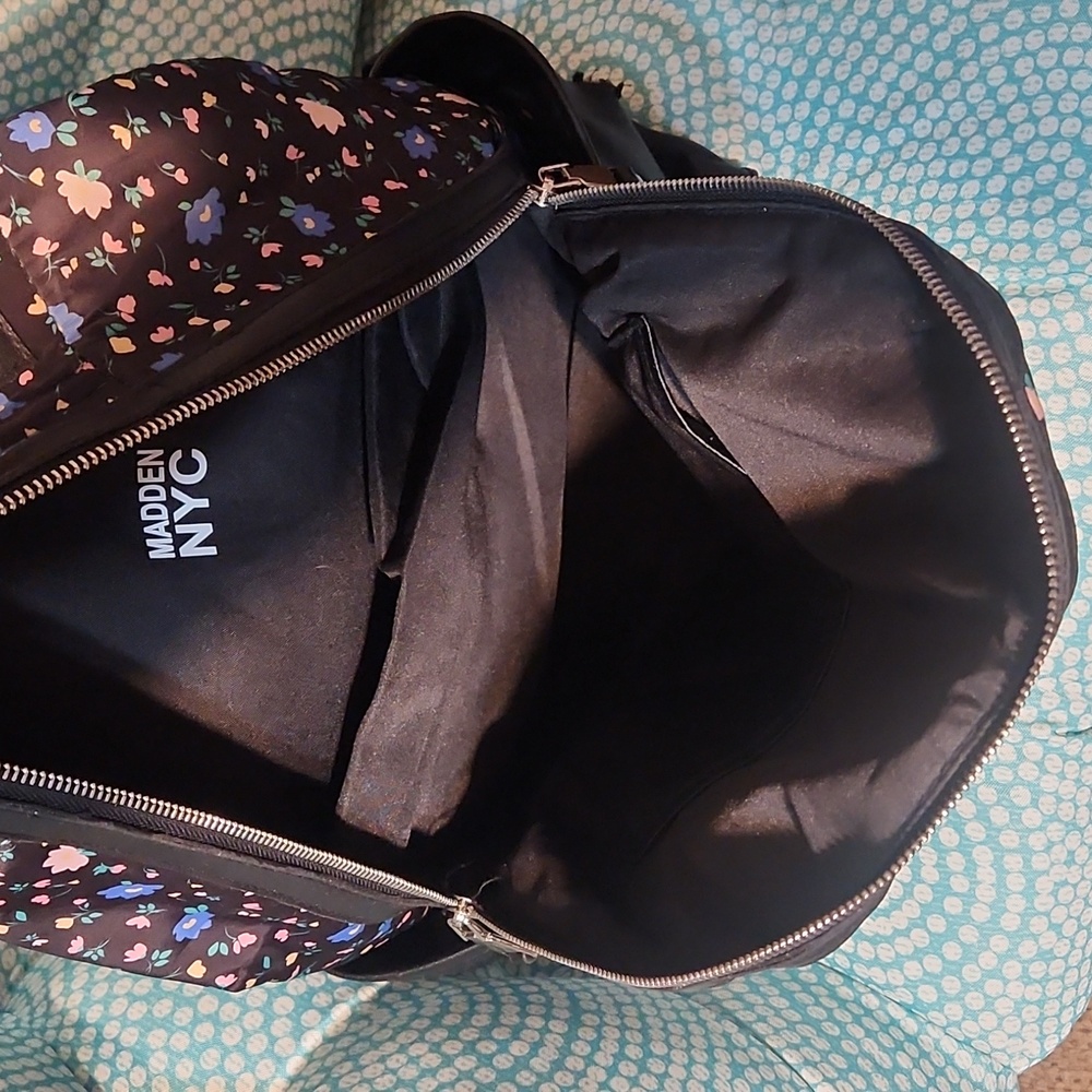 Floral Black Backpack By Brand Madden NYC - Picture 9 of 11